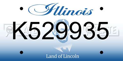 K529935 Illinois License Plate