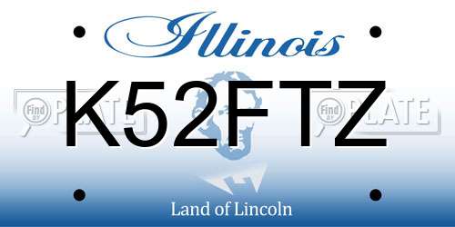 K52FTZ Illinois License Plate