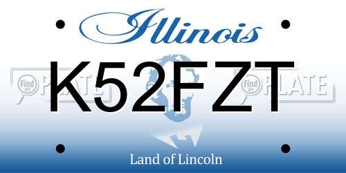 K52FZT Illinois License Plate