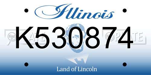 K530874 Illinois License Plate