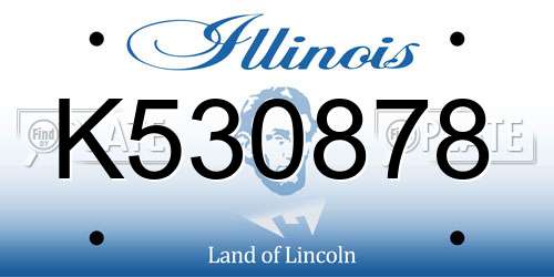 K530878 Illinois License Plate