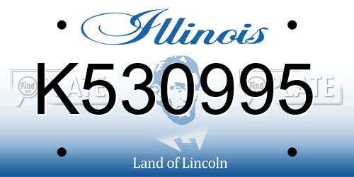 K530995 Illinois License Plate
