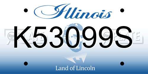 K53099S Illinois License Plate