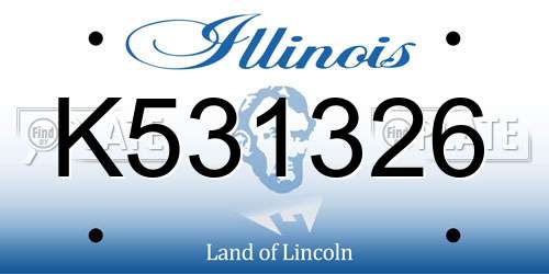 K531326 Illinois License Plate