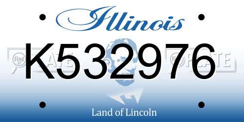 K532976 Illinois License Plate
