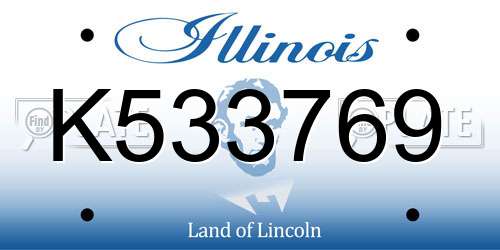 K533769 Illinois License Plate