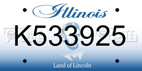 K533925 Illinois License Plate