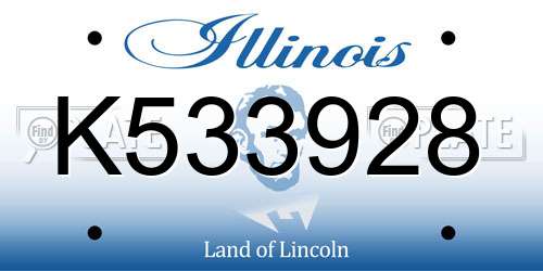 K533928 Illinois License Plate
