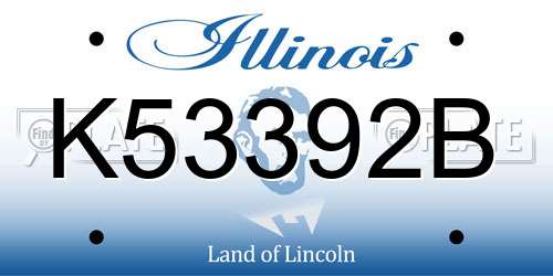 K53392B Illinois License Plate