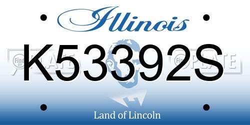 K53392S Illinois License Plate