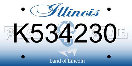 K534230 Illinois License Plate