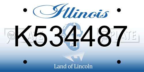 K534487 Illinois License Plate