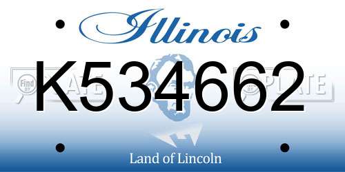 K534662 Illinois License Plate