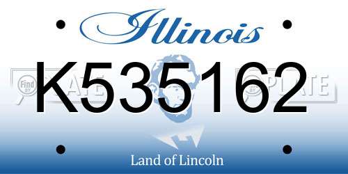 K535162 Illinois License Plate