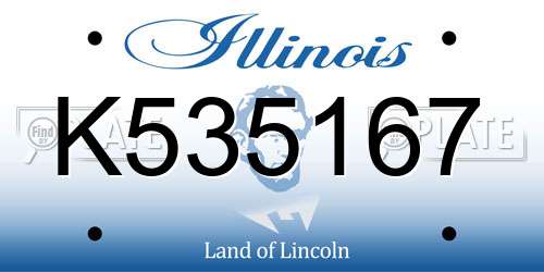 K535167 Illinois License Plate
