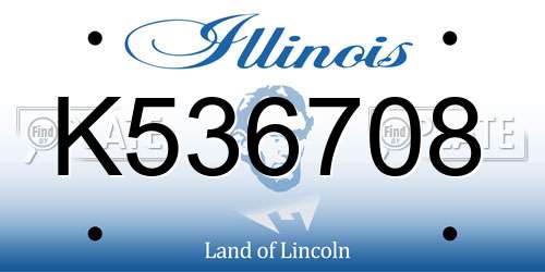 K536708 Illinois License Plate