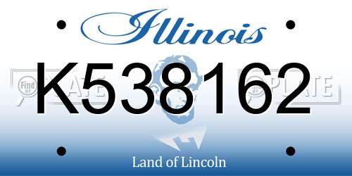 K538162 Illinois License Plate