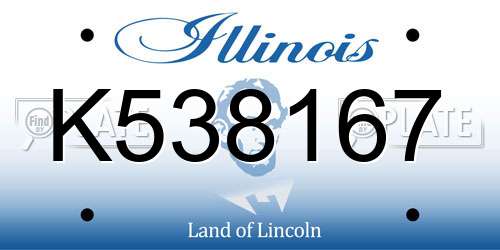 K538167 Illinois License Plate