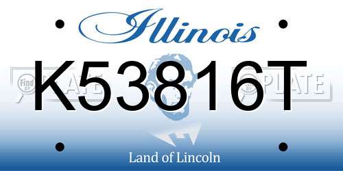 K53816T Illinois License Plate