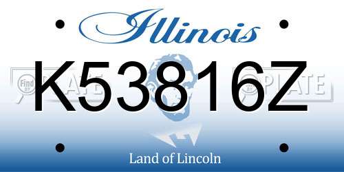 K53816Z Illinois License Plate