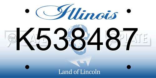 K538487 Illinois License Plate