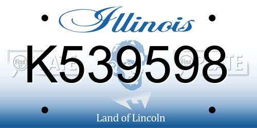 K539598 Illinois License Plate