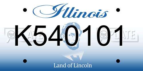 K540101 Illinois License Plate