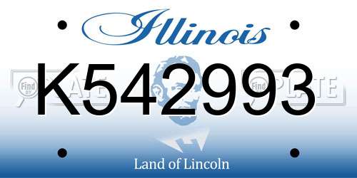 K542993 Illinois License Plate