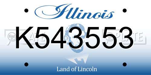 K543553 Illinois License Plate