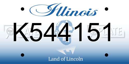 K544151 Illinois License Plate