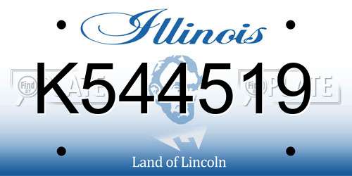 K544519 Illinois License Plate