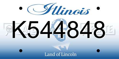 K544848 Illinois License Plate