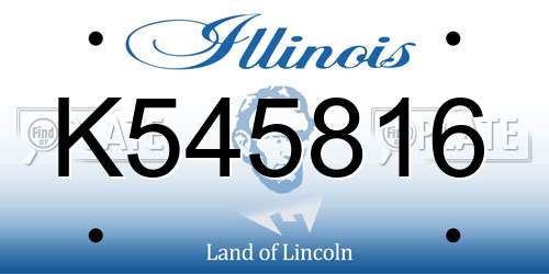 K545816 Illinois License Plate