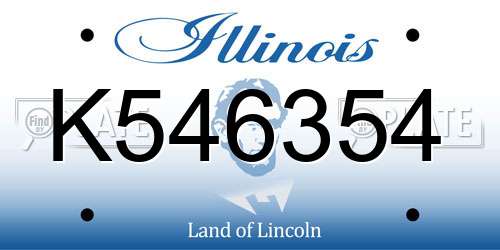 K546354 Illinois License Plate