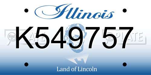 K549757 Illinois License Plate