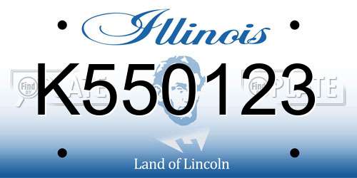 K550123 Illinois License Plate