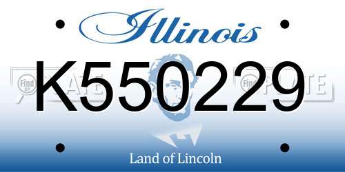 K550229 Illinois License Plate