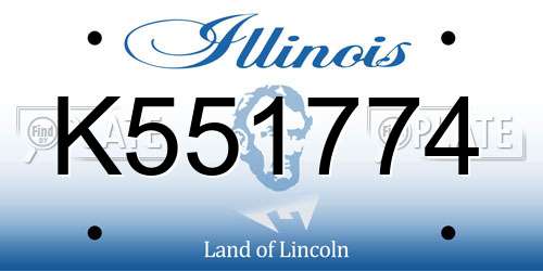K551774 Illinois License Plate