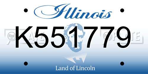 K551779 Illinois License Plate