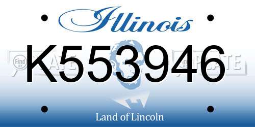 K553946 Illinois License Plate