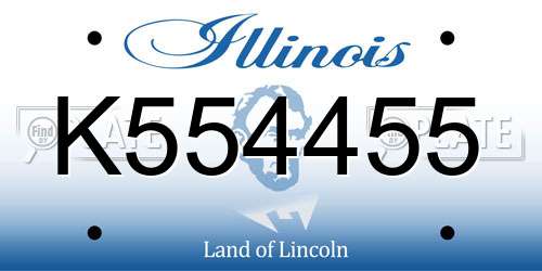 K554455 Illinois License Plate