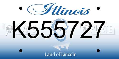 K555727 Illinois License Plate