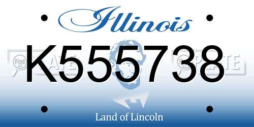 K555738 Illinois License Plate