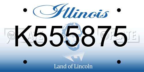 K555875 Illinois License Plate