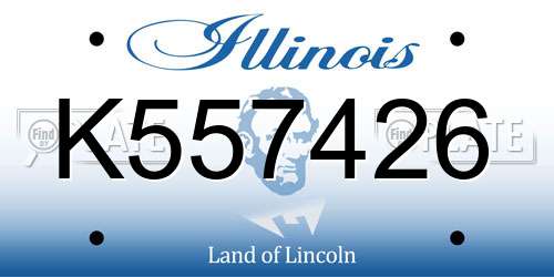 K557426 Illinois License Plate