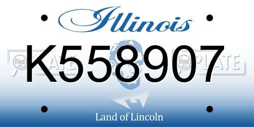 K558907 Illinois License Plate