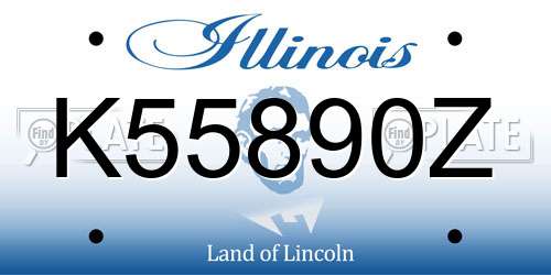K55890Z Illinois License Plate