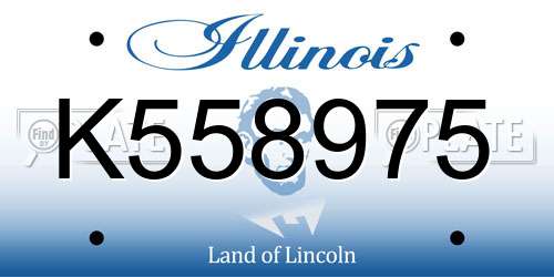 K558975 Illinois License Plate