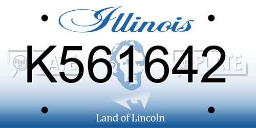 K561642 Illinois License Plate