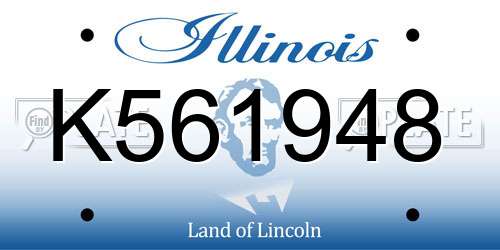 K561948 Illinois License Plate